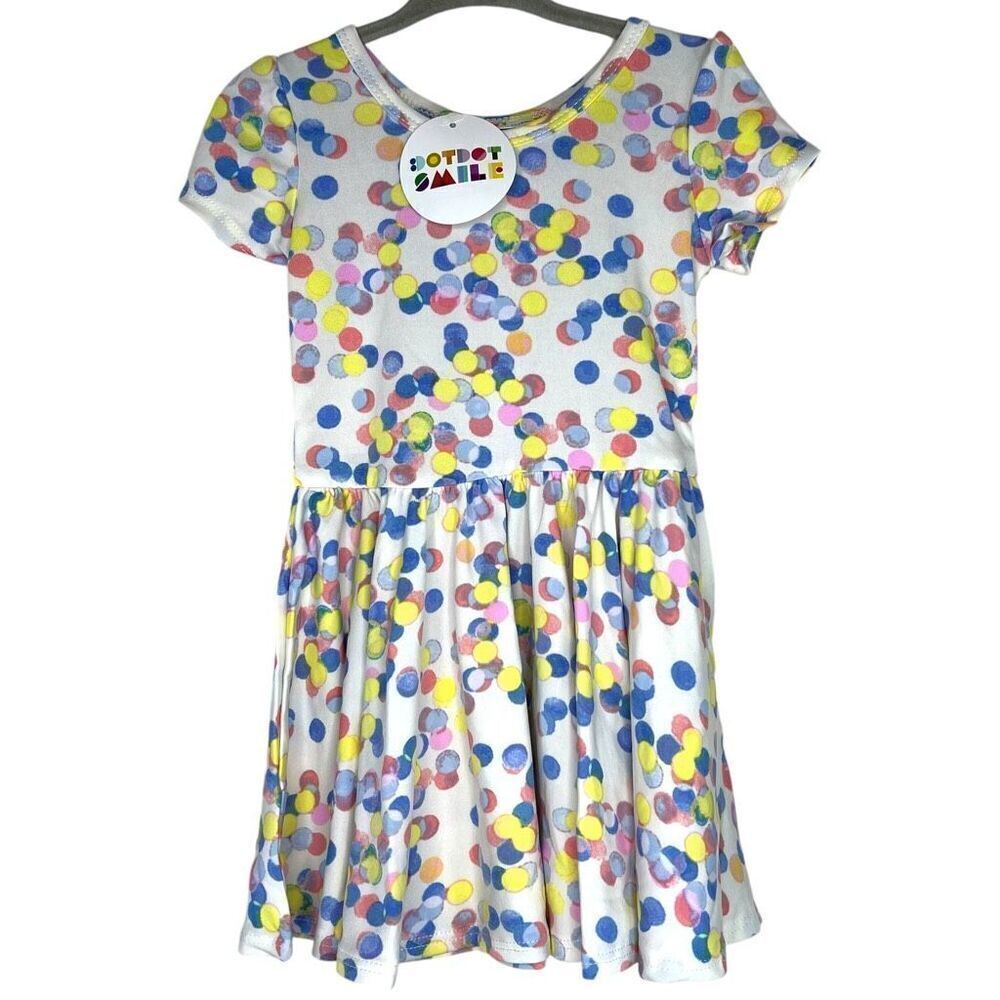 NEW Dot Dot Smile Watercolor Dots Cap Sleeve Dress 12-24M
